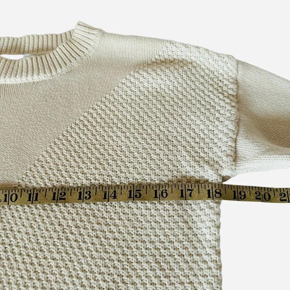 Sablyn Harper Cream Cotton Cashmere Sweater XS Seed Knit Minimal
